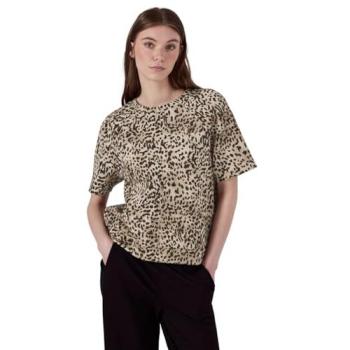 Street One Studio Raglan T-Shirt mit Animal Print, Rundhals, Bündchen – Braun