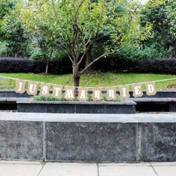 Decoración de Evento “Just Married” Bandera