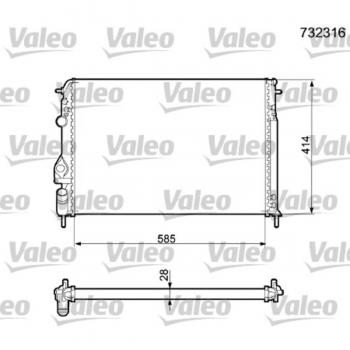 Radiator, Engine Cooling (Valeo 732316)