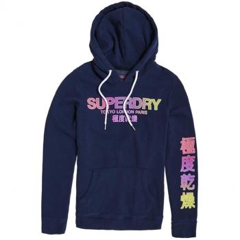 Sweat à Capuche Superdry City Nights Ombre Puff Entry H Blu