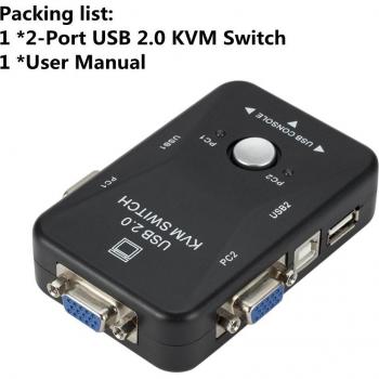 Grwibeou Doppelkabel‑USB‑KVM‑Kontroller – VGA/SVGA Splitter & Peripherie‑Umleitung