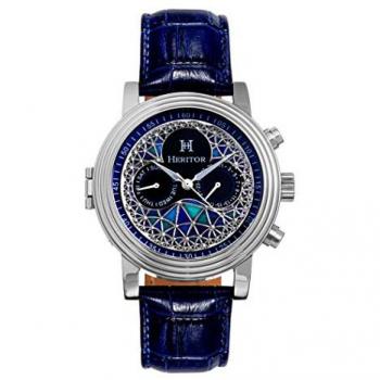 Heritor Men's Automatic Legacy Leather-Band Watch with Day/Date