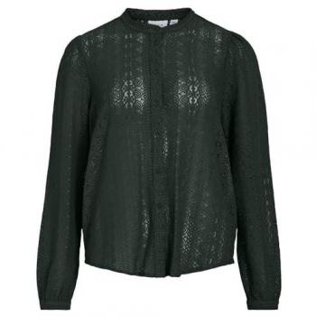 Vila Blusa Pizzo A Maniche Lunghe Verde Scarab S