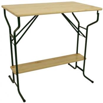DEGAMO Klappbarer Stehtisch BAMBERG 113cm, Metall + Kiefernholz, mit Fußstütze