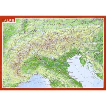 Reliefpostkarte Alpen