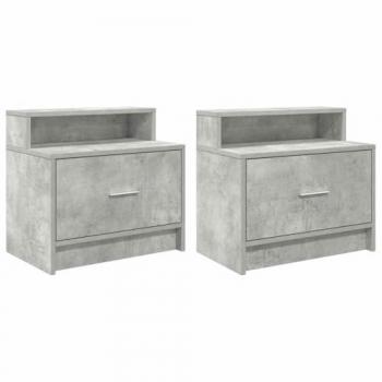 Tables de chevet modernes gris béton avec tiroir