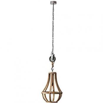 BRILLIANT lampe Eglise suspension lumineuse 43cm bois clair | 1x G95, E27, 60W, adapté aux lampes standard