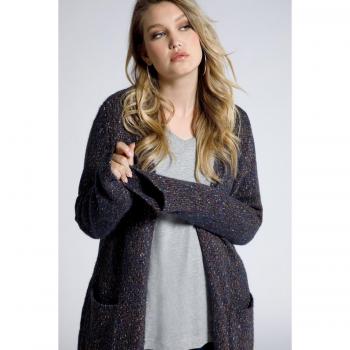 Plus Size Blue Tweed Cardigan by Ulla Popken
