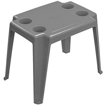 Table de jardin compacte en plastique, 40x59x45 cm, gris
