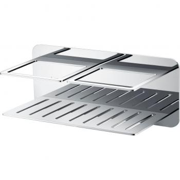 Portasapone grigio cromo frontale IMEX