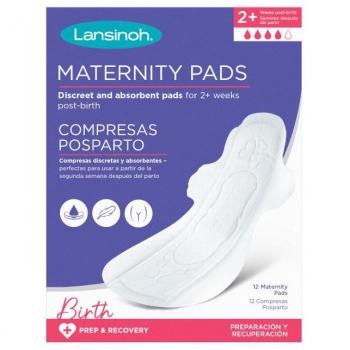 Compresas Posparto 2 Semanas+ Lansinoh, 12 unidades