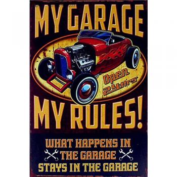 Cartel de Metal “Garage Etiqueta” – 30x20 cm