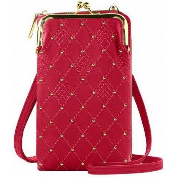 Pochette Tracolla Avizar – Design Trapuntato Rosa con Dettaglio di Fragole