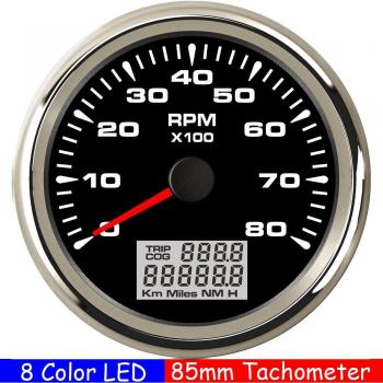 Tachymètre marin 85mm compteur d'heures et kilomètres