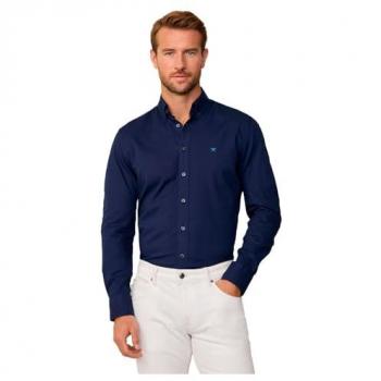 Hackett Classic Fit Oxford Shirt in Ink Blue