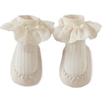 Chaussures de sol pour bébés filles avec semelle antidérapante et chaussettes