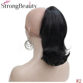 Extensiones Cortas de Cabello Sintético con Clip de Garra, 12 Pulgadas