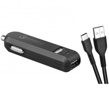 Avacom CarMAX 2 Power Station Auto 2×QC 2.0 – USB‑C Nero