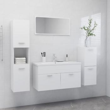 White Engineered Wood Bathroom Furniture Set