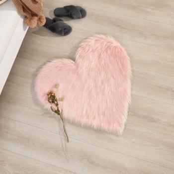 Rose Petal Heart Sheepskin Rug