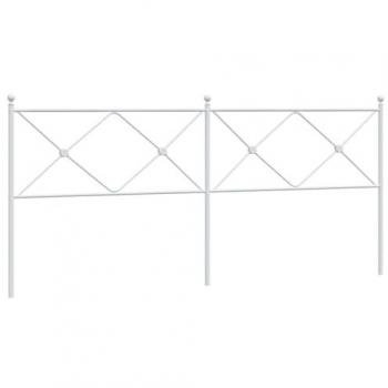 200cm White Metal Headboard vidaXL