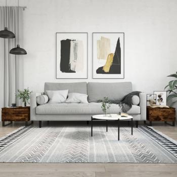 VidaXL Smoked Oak Coffee Table Pair 50x46x35 cm
