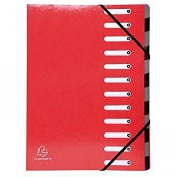 Trieur Hamonika Iderama, carte lustrée pelliculée, 12 compartiments, rouge