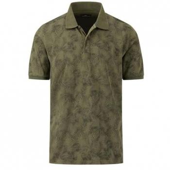 Fynch Hatton Poloshirt Regular Fit mit Allover-Print in Olivgrün Größe L