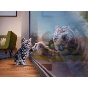Diamantierte Katzenwand – Handarbeit in Rundharz, 20×30 cm