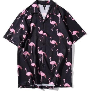 Blusa Deportiva Mensual con Patrón Hawaiano Gris
