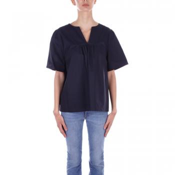 Blusa Donna in Popeline Blu