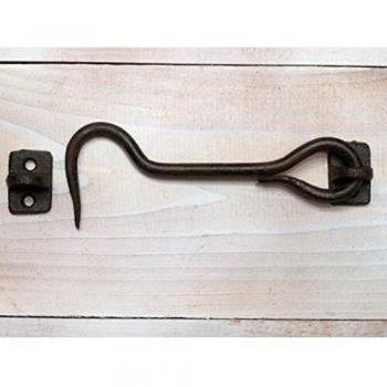 Classic Brown Hook‑Eye Door Latch – Vintage Metal Bolt