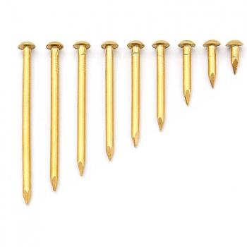 Accesorios de fijación de latón para muebles, clavos redondos, tamaños 3x10, 12, 15, 20, 25, 30, 35, 40, 45 y 50mm