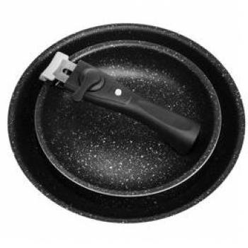 BerlingerHaus Schwarze Pfanne/Topf Set 30 cm – Braten und Kochen