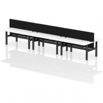 Air 1800 x 800mm Height Adjustable 6 Person Bench Desk White Top