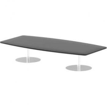 Italy High Gloss Black Poseur Boardroom Table 2400mm Top with 475mm High Legs