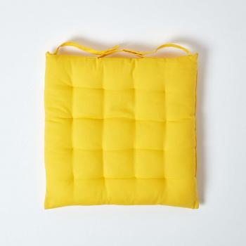 Coussin de chaise capitonné jaune, ensemble de 6 pièces 40 × 40 cm