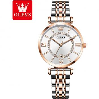 Stainless Steel OLEVS Lady's Casual Quartz Clock – Top Brand Luxury Watch