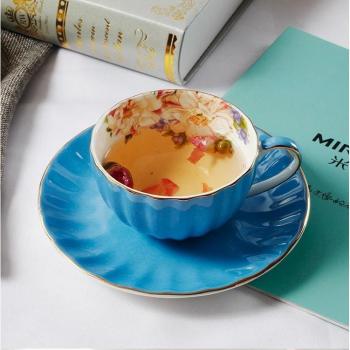 Colorful Bone China Pumpkin Coffee Cup and Saucer Set