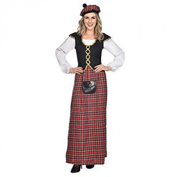 Amscan Schotten Lady Outfit für Frauen, rot