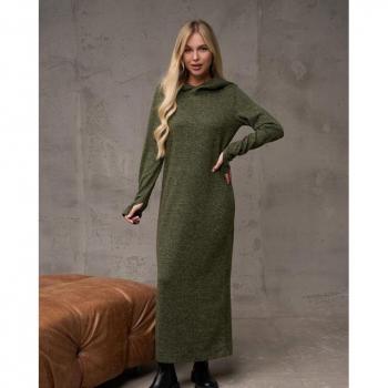 Kaki-jurk van angora met ritsen, ISSA PLUS XL