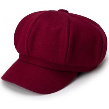 Chapeau noir octogonal en feutre pour femme