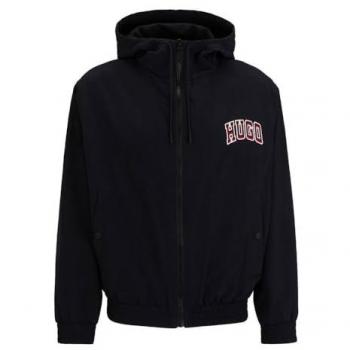 Chaqueta HUGO Sportive con capucha y logo negro rojo blanco