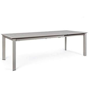 Gartentisch Konnor 160–240 × 100 cm – Taupe, ausziehbare Tischplatte