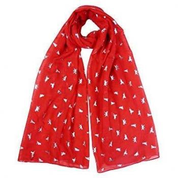 Claudia & Jason® Ladies Animal Print Scarf Glitter Labrador Dog Large Scarf Lightweight