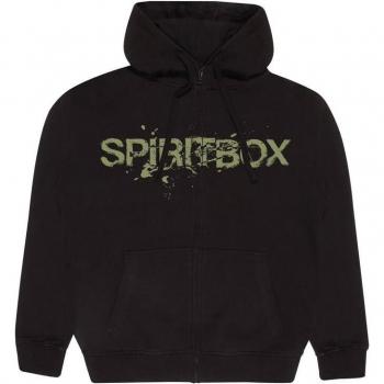 Men's S-XXL Black SpiritBox Hooded Zip Jacket