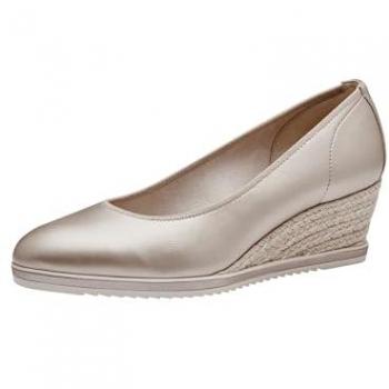 Tamaris Goldene Keilpumps mit Jutebezogenem Absatz Größe 39