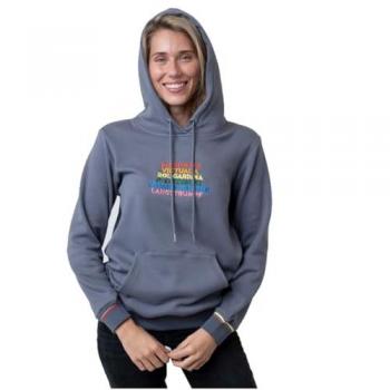 Bavarian Caps Graublau Hoodie mit Pippilotta Viktualia-Print