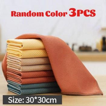 3Pcs Set of Cleaning Cloths for Dishes and Surfaces