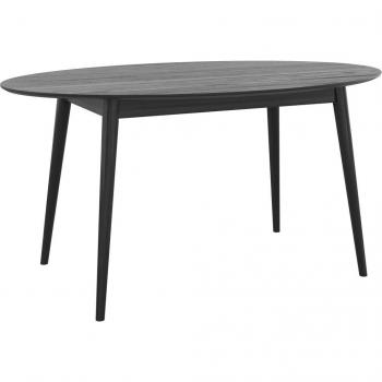 Table en bois noir ovale 150 cm